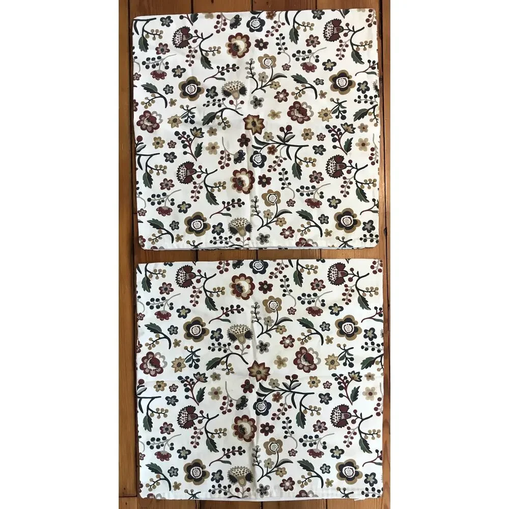 Set Pair 2 IKEA Brunort Multicolor Floral Throw Pillow Cushion Covers Cases 20